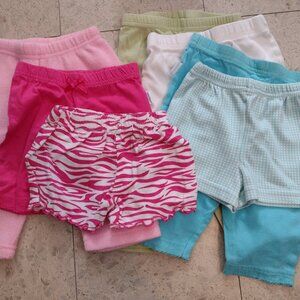 Three pairs of pants and three pairs of shorts, 0-6 months